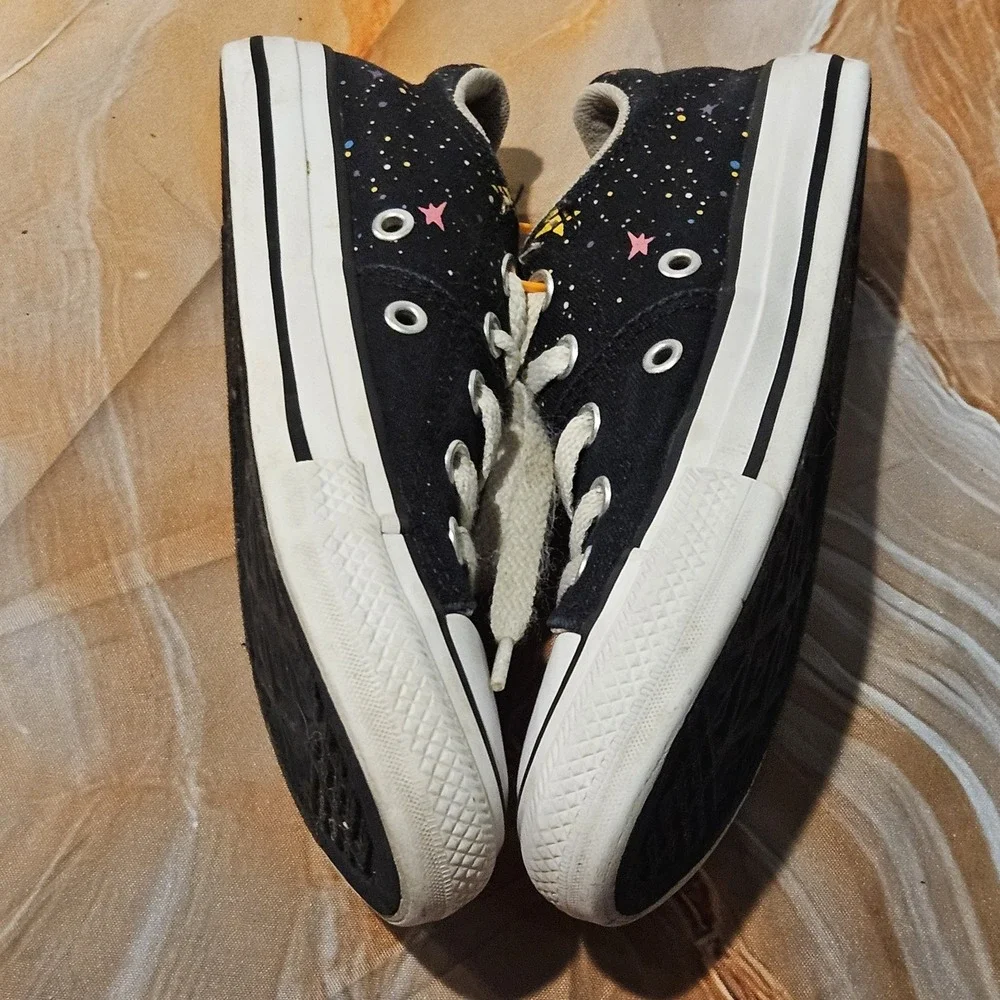 Converse Chuck Taylor All Star Ox Kids 13 Black Stars Galaxy Low Top Shoes